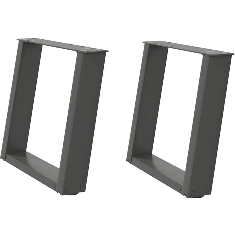 Patas para mesa de centro en forma de u (2 unidades), antracita, 50 x (42-43) cm, acero Vidaxl