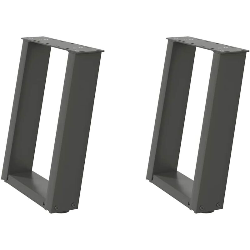 Patas para mesa de centro en forma de u (2 unidades), antracita, 38 x (42-43) cm, acero Vidaxl