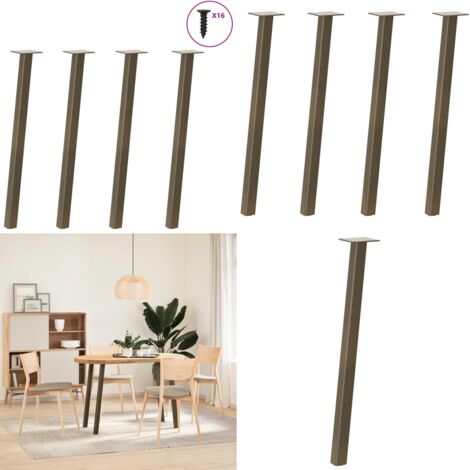 Patas para mesa consola 4 unidades acero natural 72 cm acero - Patas para consola - Soporte para mesa