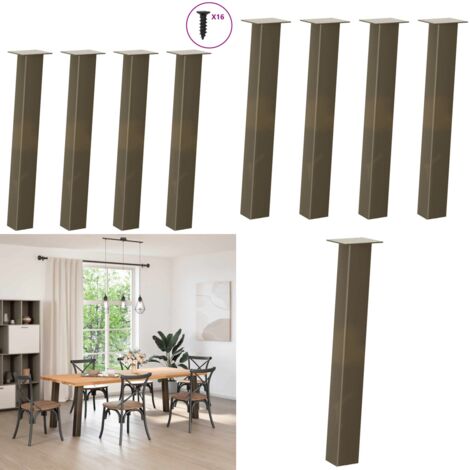 Patas para mesa consola 4 unidades acero natural 72 cm acero - Patas para consola - Soporte para mesa