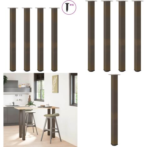 Patas para mesa de bar 4 unidades acero natural 110-112 cm Acero - Soporte para mesa de bar - Patas de acero