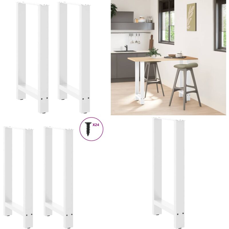 Patas para mesa de bar blancas (2 unidades, 50 x 90-91 cm, acero) - Soporte para mesa de bar - Patas de acero