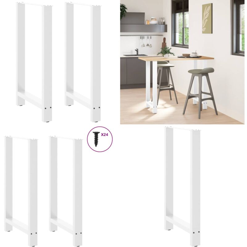 Patas para mesa de bar blancas (2 unidades, 60 x 100-101 cm, acero) - Patas de bar - Soporte para mesa