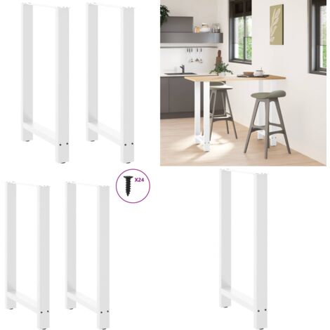 Patas para mesa de bar blancas (2 unidades, 60 x 100-101 cm, acero) - Patas de bar - Soporte para mesa