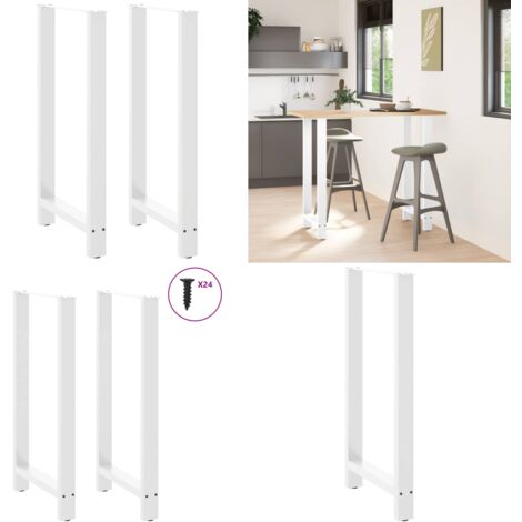 Patas para mesa de bar blancas (2 unidades, 60 x 110-111 cm, acero) - Patas de bar - Soporte para mesa