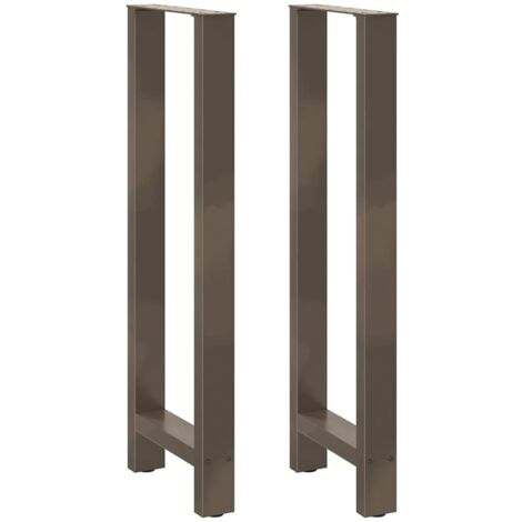 Patas para mesa de bar de acero natural (2 unidades, 50 x 110-111 cm)