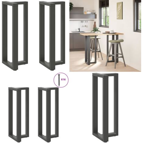 Patas para mesa de bar en forma de T (2 unidades), antracita, 40 x 35 x (100-101) cm, acero - Patas en forma de T - Soporte para mesa de bar