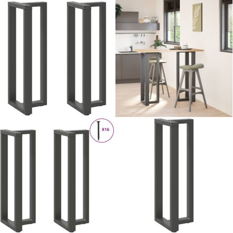 Patas para mesa de bar en forma de T (2 unidades), antracita, 40 x 35 x (110-111) cm, acero - Patas en forma de T - Soporte para mesa de bar