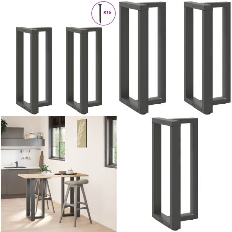 Patas para mesa de bar en forma de T (2 unidades), antracita, 40 x 35 x (90-91) cm, acero - Patas en forma de T - Soporte para mesa de bar