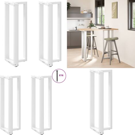 Patas para mesa de bar en forma de T (2 unidades), color blanco, 40 x 35 x (110-111) cm, acero - Patas en forma de T - Patas de mesa de bar