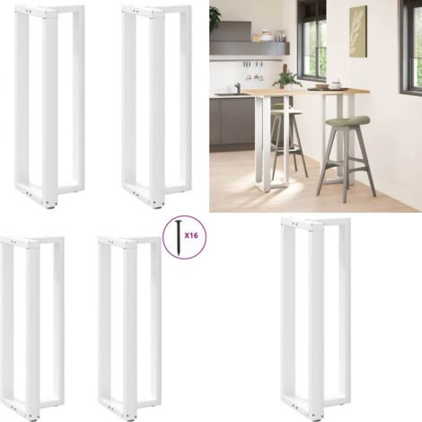 Patas para mesa de bar en forma de T (2 unidades), color blanco, 50 x 35 x (110-111) cm, acero - Patas en forma de T - Soporte para mesa de bar