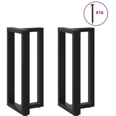 Patas para mesa de bar en forma de T (2 unidades), color negro, 40 x 35 x (90-91) cm, acero