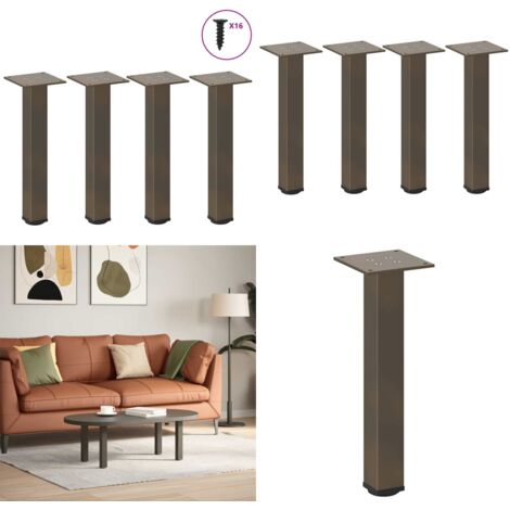 Patas para mesa de centro 4 unidades acero natural 30-32 cm Acero - Soporte para mesa - Patas de acero