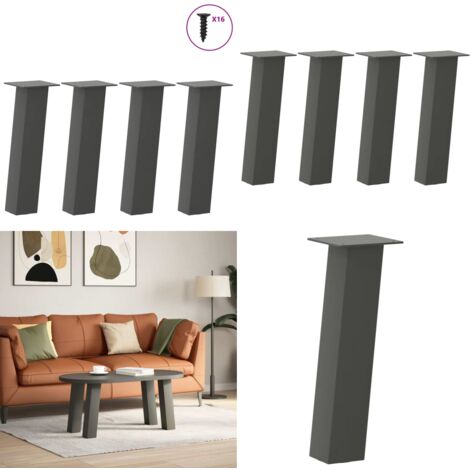 Patas para mesa de centro 4 unidades antracita 30 cm acero - Soporte para mesa - Patas de mesa