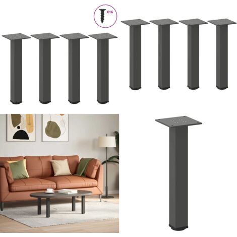 Patas para mesa de centro (4 unidades), antracita, 42-44 cm, acero - Soporte para mesa - Patas de mesa