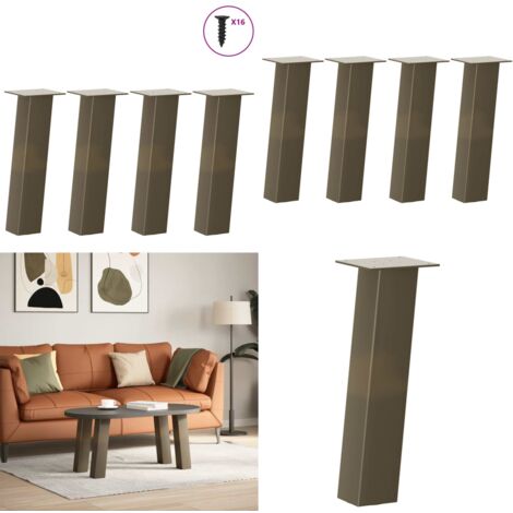 Patas para mesa de centro 4 unidades de acero natural, 42 cm, acero - Soporte para mesa - Patas de acero
