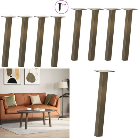 Patas para mesa de centro 4 unidades de acero natural, 42 cm, acero - Soporte para mesa - Patas de acero