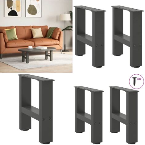 Patas para mesa de centro antracita (2 unidades, 40 x 30-31 cm, acero) - Mesa de centro - Soporte para mesa