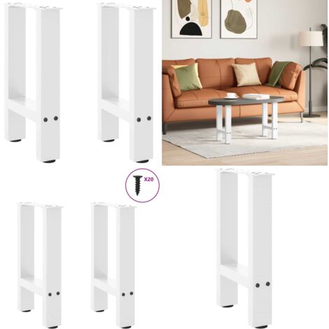 Patas para mesa de centro blancas (2 unidades, 38 x 42-43 cm, acero) - Mesa de centro - Soporte para mesa