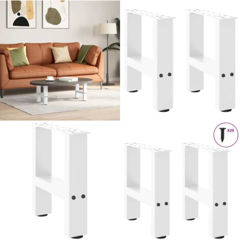 Patas para mesa de centro blancas (2 unidades, 40 x 30-31 cm, acero) - Mesa de centro - Soporte para mesa