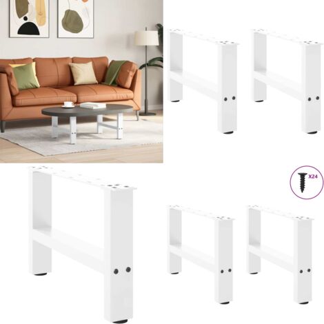 Patas para mesa de centro blancas (2 unidades, 50 x 30-31 cm, acero) - Mesa de centro - Soporte para mesa