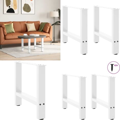Patas para mesa de centro blancas (2 unidades, 50 x 42-43 cm, acero) - Mesa de centro - Soporte para mesa