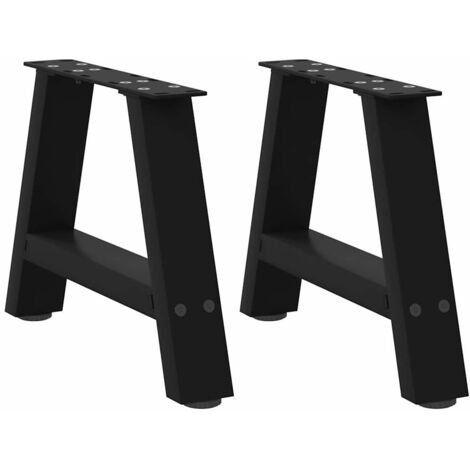 Patas para mesa de centro en forma de A (2 unidades), color negro, 30 x (30-31) cm, acero