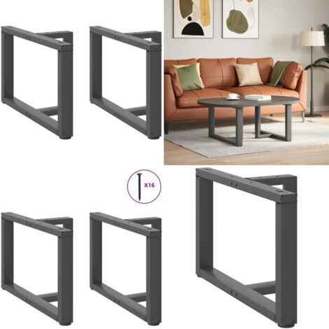 Patas para mesa de centro en forma de T (2 unidades), antracita, 70 x 25 x (42-43) cm, acero - Patas en forma de T - Mesa de centro