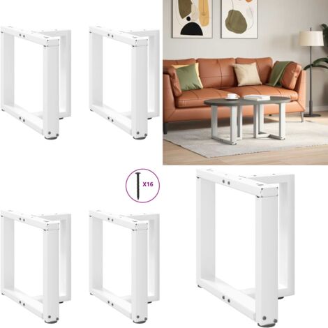 Patas para mesa de centro en forma de T (2 unidades), color blanco, 50 x 25 x (42-43) cm, acero - Patas en forma de T - Soporte para mesa