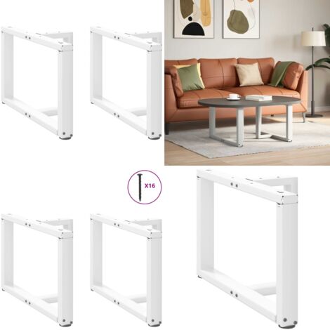 Patas para mesa de centro en forma de T (2 unidades), color blanco, 60 x 25 x (42-43) cm, acero - Patas en forma de T - Mesa de centro
