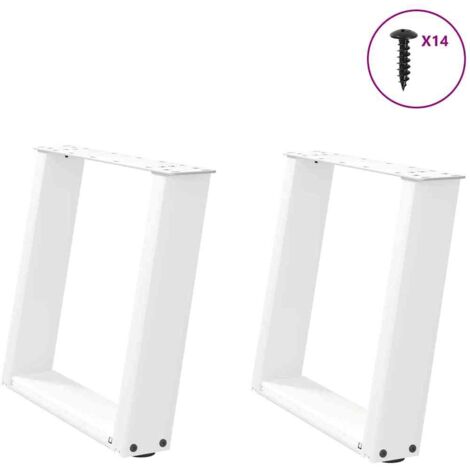 Patas para mesa de centro en forma de U (2 unidades), color , 50 x (42-43) cm, acero