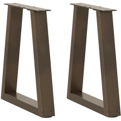 Patas para mesa de centro en forma de V (2 unidades, acero natural, 38 x 42-43,3 cm) vidaXL
