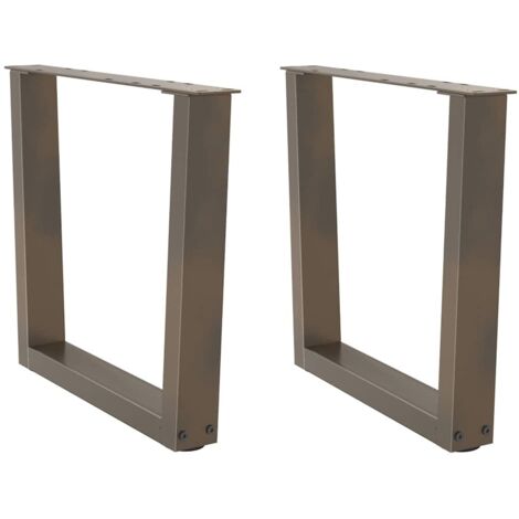 Patas para mesa de centro en forma de V (2 unidades, acero natural, 50 x 42-43,3 cm)