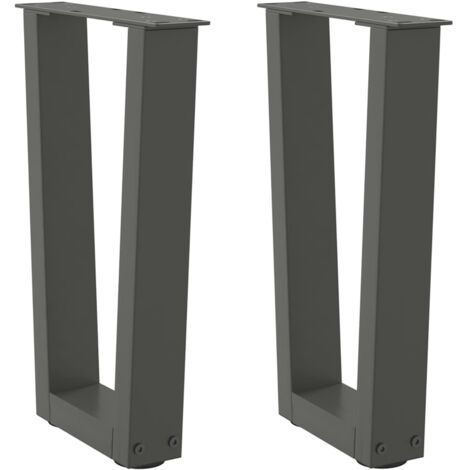Patas para mesa de centro en forma de V (2 unidades), antracita, 38 x (42-43,3) cm, acero