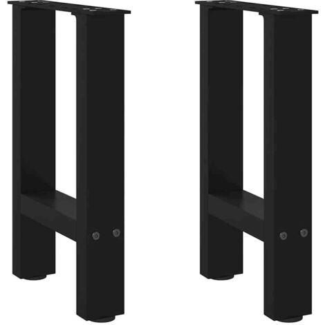 Patas para mesa de centro negras (2 unidades, 28 x 42-43 cm, acero)