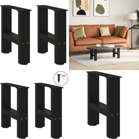 Patas para mesa de centro negras (2 unidades, 30 x 31 cm, acero) - Soporte para mesa - Niveladores para mesa