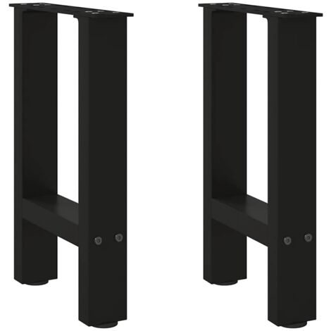 Patas para mesa de centro negras (2 unidades, 38 x 42-43 cm, acero)