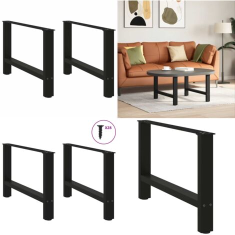 Patas para mesa de centro negras (2 unidades, 70 x 42-43 cm, acero) - Mesa de centro - Soporte para mesa