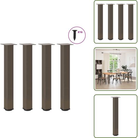Patas para mesa de centro - vidaXL Patas para mesa consola 4 unidades acero natural 72-74 cm Acero - Patas para escritorio