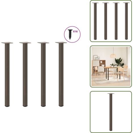 Patas para mesa de centro - vidaXL Patas para mesa consola 4 unidades acero natural 72-74 cm Acero - Patas para escritorio