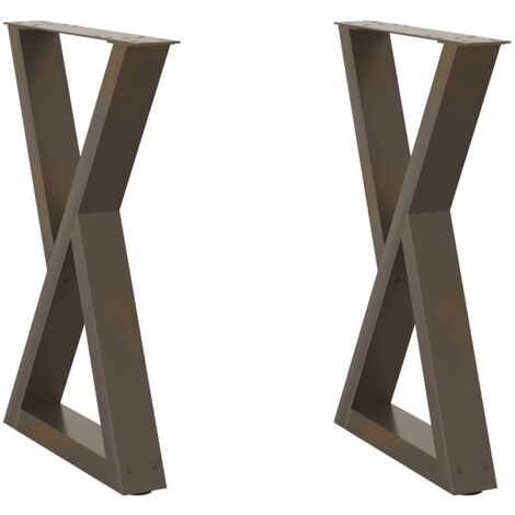 Patas para mesa de comedor (2 unidades, acero natural, 60 x 72-73,3 cm) vidaXL
