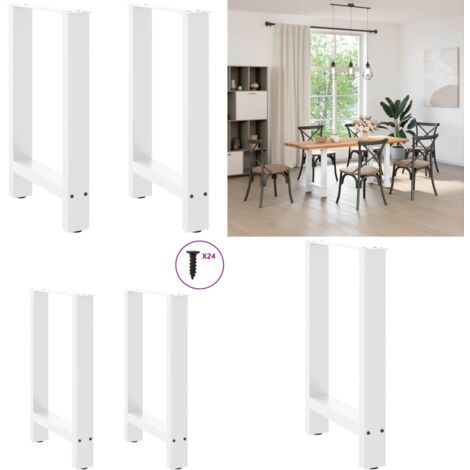 Patas para mesa de comedor blancas (2 unidades, 50 x 72-73 cm, acero) - Patas de mesa - Soporte para mesa