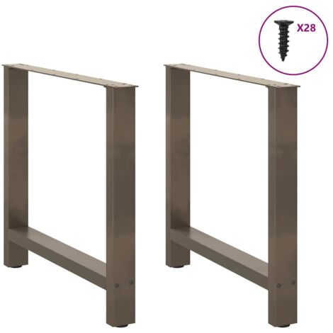 Patas para mesa de comedor de acero natural (2 unidades, 70 x 72-73 cm)