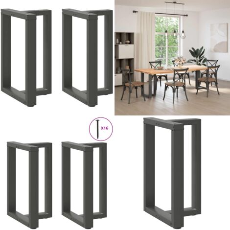 Patas para mesa de comedor en forma de T (2 unidades), antracita, 50 x 35 x (72-73) cm, acero - Patas en forma de T - Patas de mesa de comedor