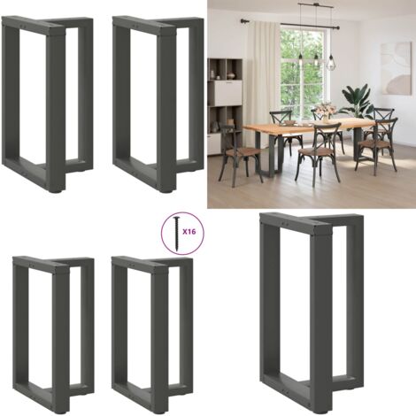 Patas para mesa de comedor en forma de T (2 unidades), antracita, 60 x 35 x (72-73) cm, acero - Patas en forma de T - Patas de mesa de comedor