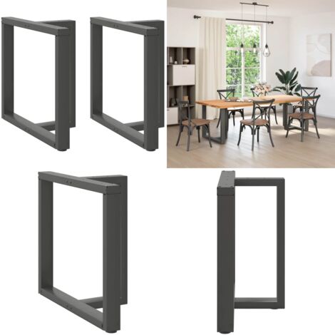 Patas para mesa de comedor en forma de T (2 unidades), antracita, 70 x 35 x (72-73) cm, acero - Patas en forma de T - Patas de mesa de comedor