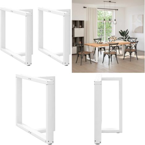 Patas para mesa de comedor en forma de T (2 unidades), color blanco, 100 x 35 x (72-73) cm, acero - Patas en forma de T - Patas de mesa de comedor
