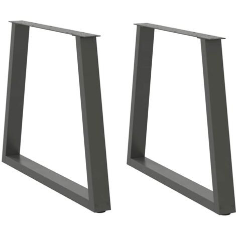Patas para mesa de comedor en forma de V (2 unidades), antracita, 80 x (72-73,3) cm, acero