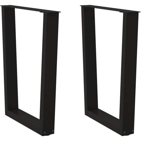 Patas para mesa de comedor en forma de V (2 unidades), color negro, 60 x (72-73,3) cm, acero