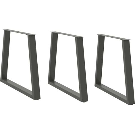 Patas para mesa de comedor en forma de V (3 unidades), antracita, 80 x (72-73,3) cm, acero